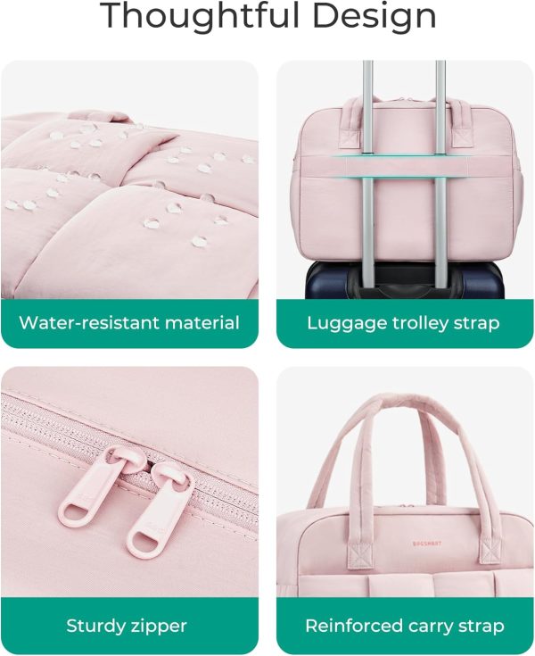 Gym Bag for Women, 29L Puffer Travel Duffle Bag for Travel with Laptop Compartment, Weekender Bags for Women, Carry On Duffel Bag Personal Item Bag, Black - Image 6