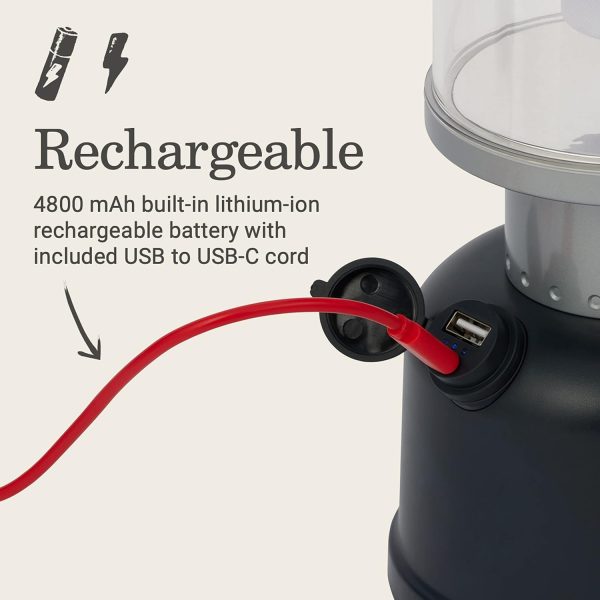 Coleman Classic Recharge 800 Lumens LED Lantern, Durable Water-Resistant Lantern with Built-in Rechargeable Batteries, Ideal for Camping and Emergencies - Image 2