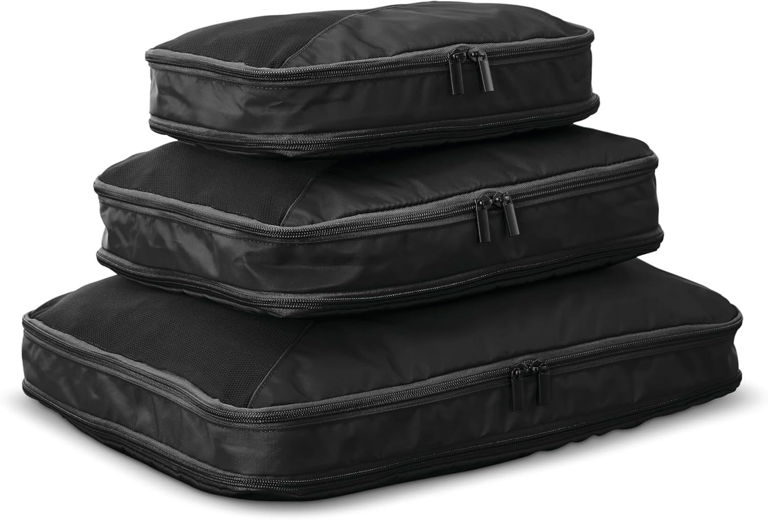 3-Piece Compression Packing Cube Set, Black - Image 2