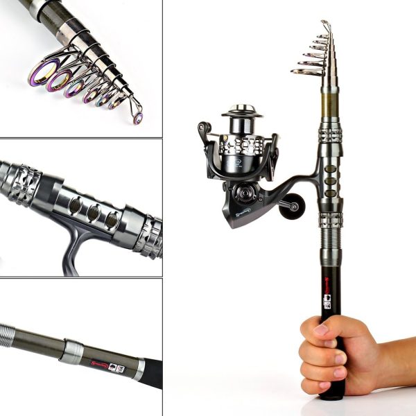Sougayilang Fishing Rod Reel Combo with Telescopic Fishing Pole Spinning Reel Carrier Bag for Travel Saltwater Freshwater Fishing - Image 3
