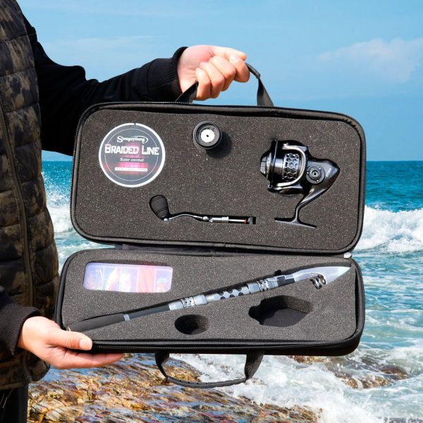 Sougayilang Fishing Rod Reel Combo with Telescopic Fishing Pole Spinning Reel Carrier Bag for Travel Saltwater Freshwater Fishing - Image 8